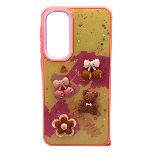 Funda Kawaii Samsung A35 - Carcasa 3D Cute con Brillo y Charms