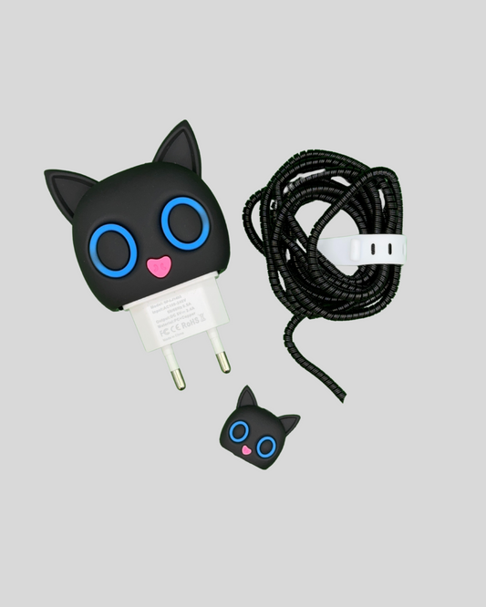 Protector de cargador Gatito Negro