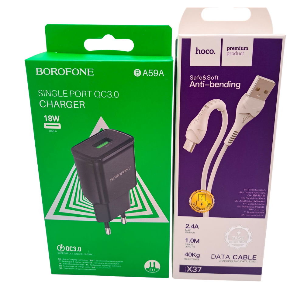Cargador micro USB 18w Q.C 3.0 borofone BA59A - Hoco X37