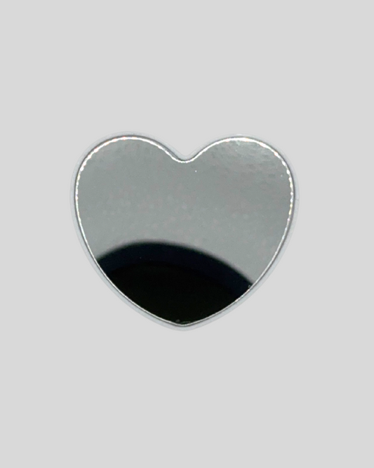 Pop Socket Corazón Espejo Plateado