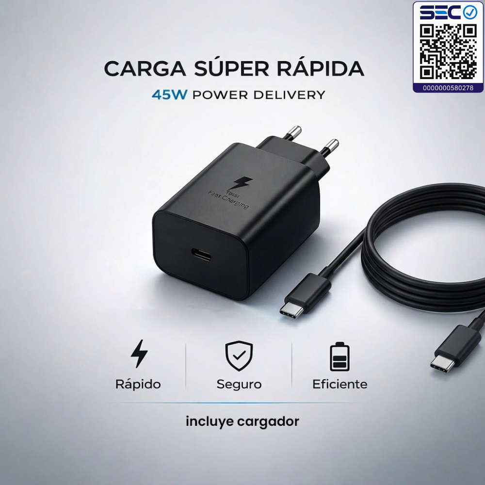 Cargador rapido Motoso LS-45 PD 45W mas CABLE TIPO C