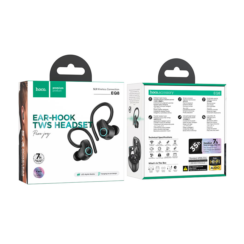 Audífonos bluetooth con agarre hoco EQ8