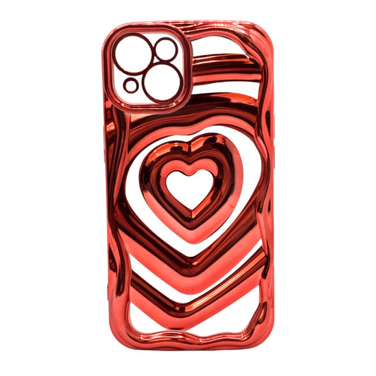 Carcasa Para IPhone 13 Estilo Corazón Cromada