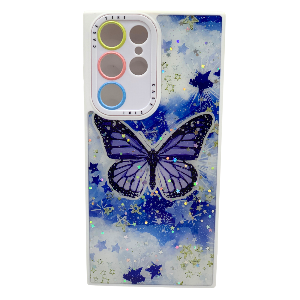 Funda con Mariposa y Correa para Samsung S22 Ultra