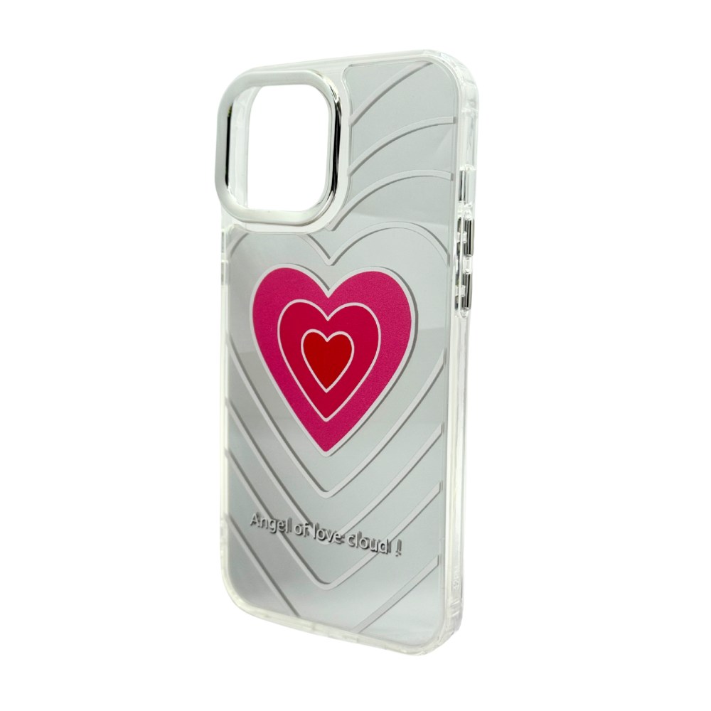 Carcasa Para iPhone 12 Pro Max Estilo Corazón Cromada