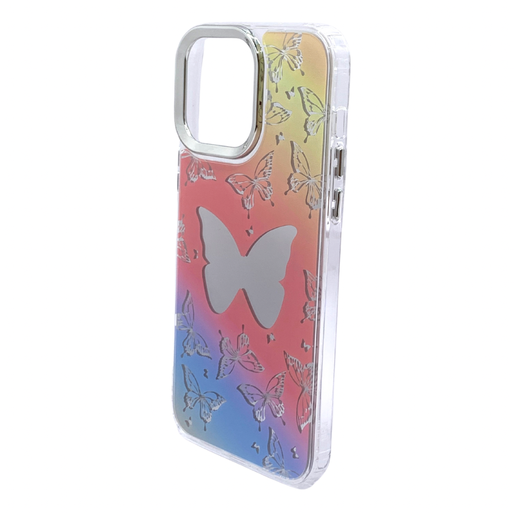 Carcasa Para iPhone 14 Pro Max Estilo Espejo Mariposa