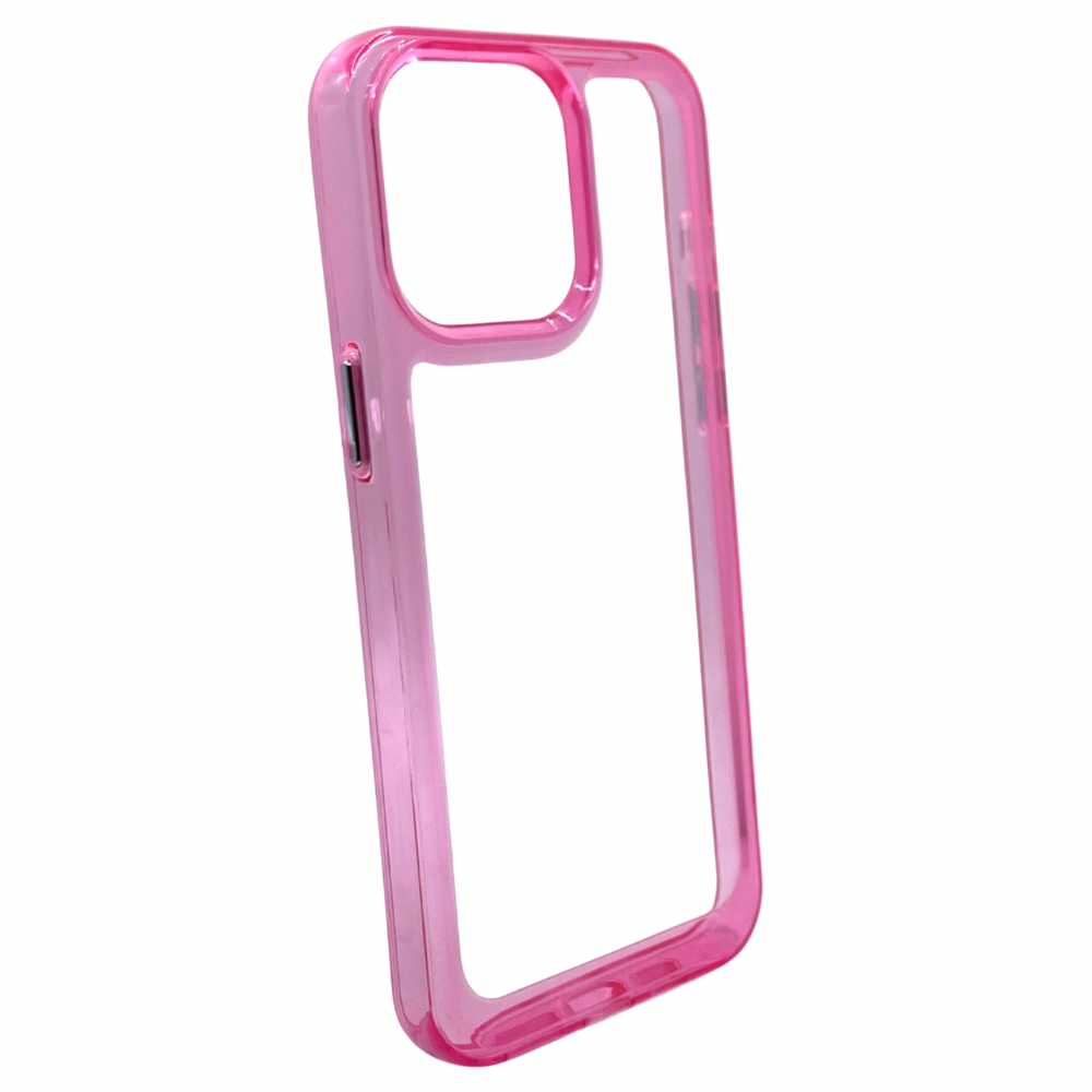 Carcasa Para iPhone 15 Pro Max Transparente Rosa