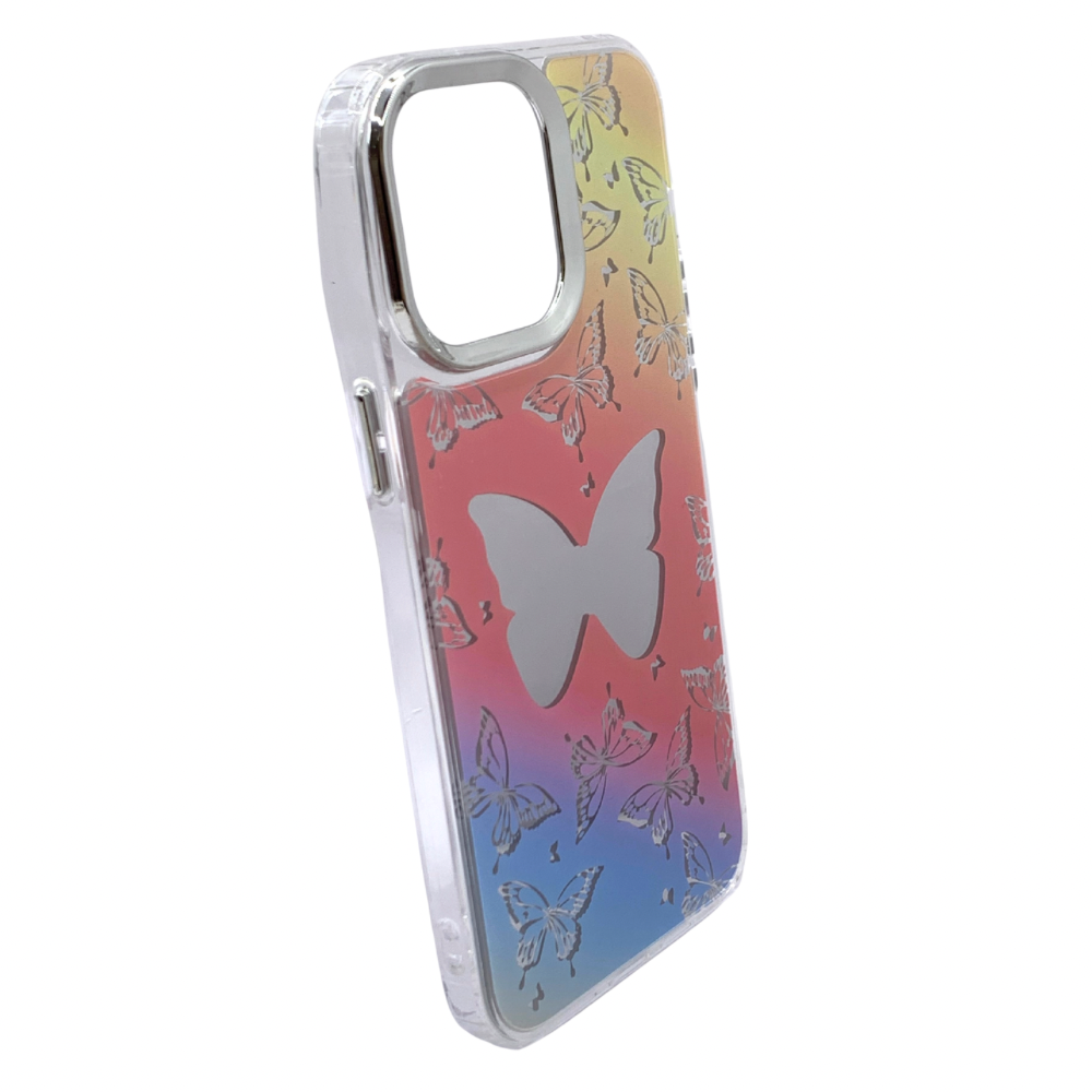 Carcasa Para iPhone 14 Pro Max Estilo Espejo Mariposa
