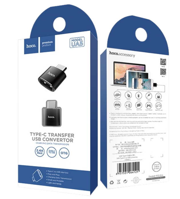 Adaptador Hoco UA5 convertidor tipo C a Usb