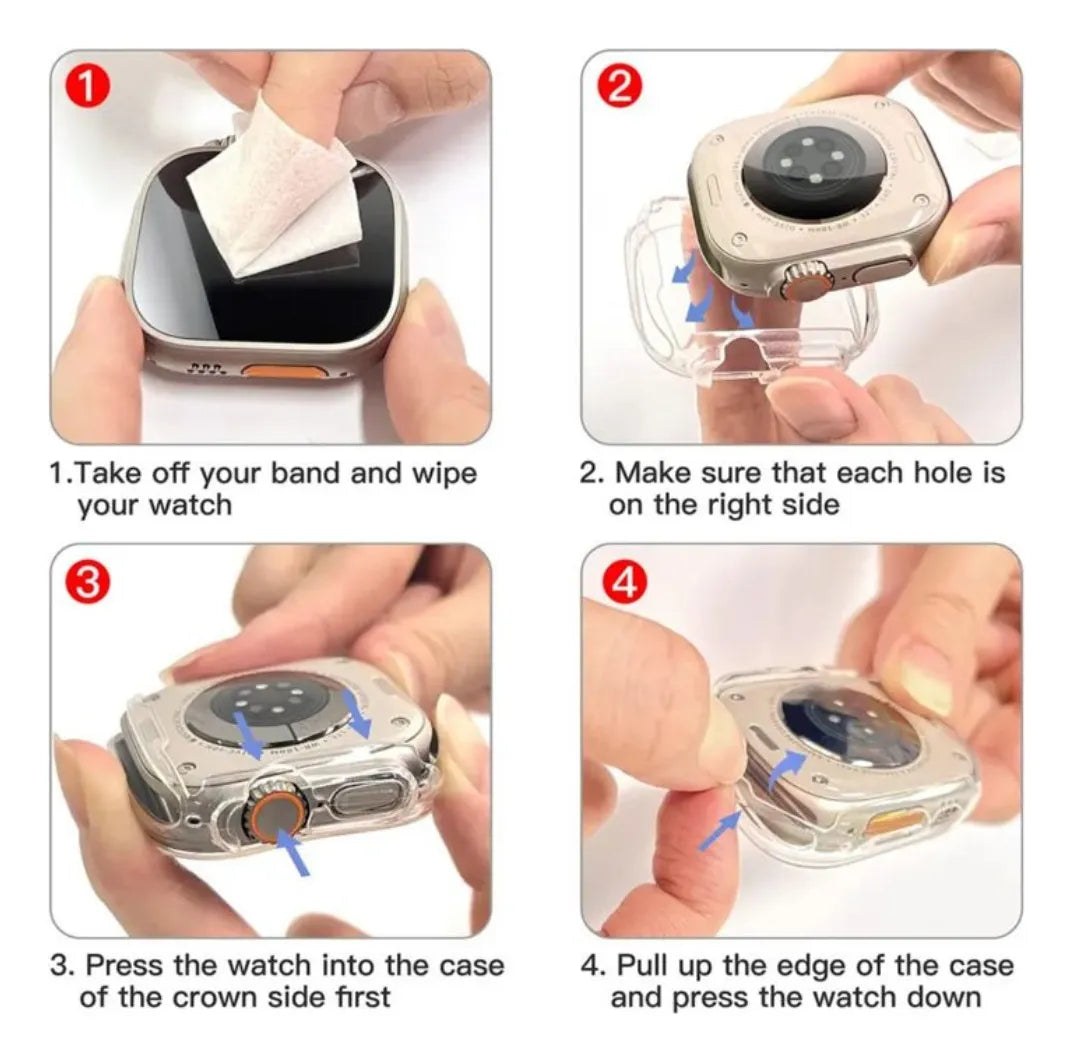 Carcasa Transparente con Vidrio para Apple Watch 49 mm