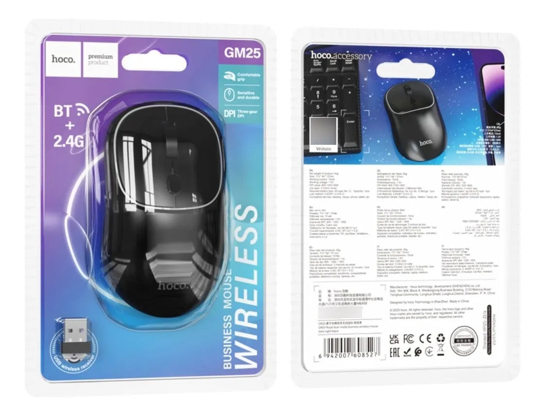 Mouse inalámbrico y bluetooth Hoco GM25