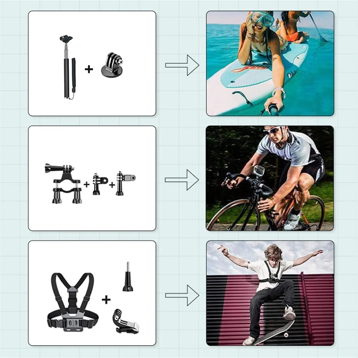 Kit de 23 accesorios para Cámara Go Pro
