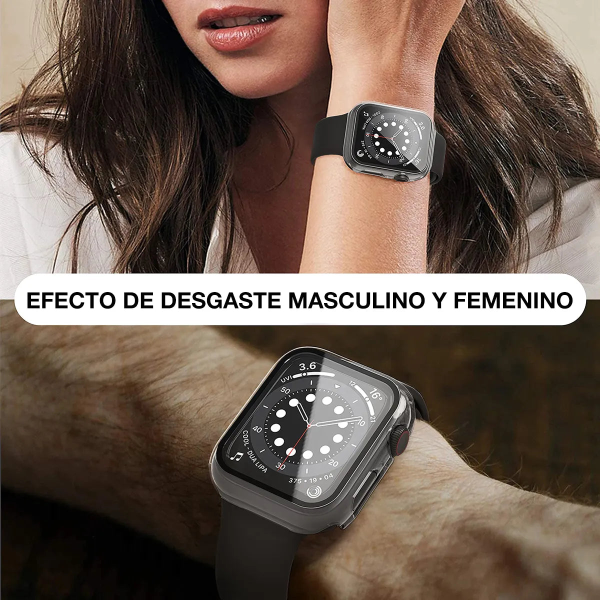 Carcasa Transparente con Vidrio para Apple Watch 45 mm