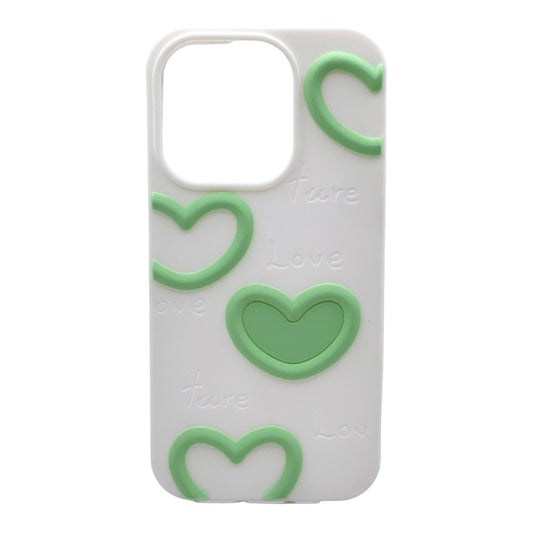 Carcasa Para iPhone 15 Pro Estilo Relieve Corazón