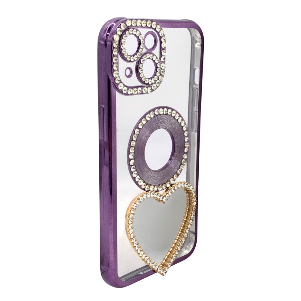 Carcasa Para iPhone 13 y iPhone 14 Estilo Corazón Espejo