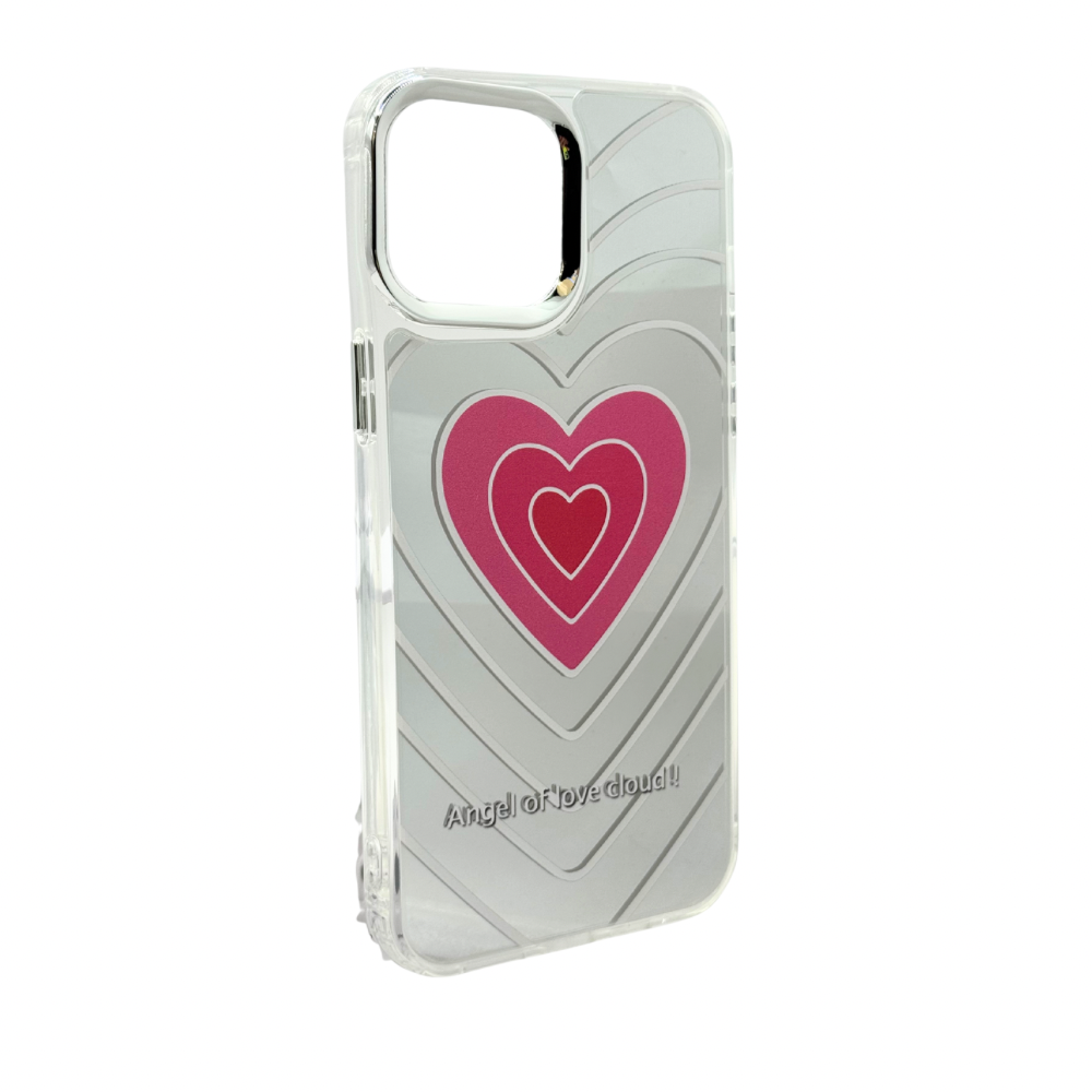 Carcasa Para iPhone 12 Pro Max Estilo Corazón Cromada