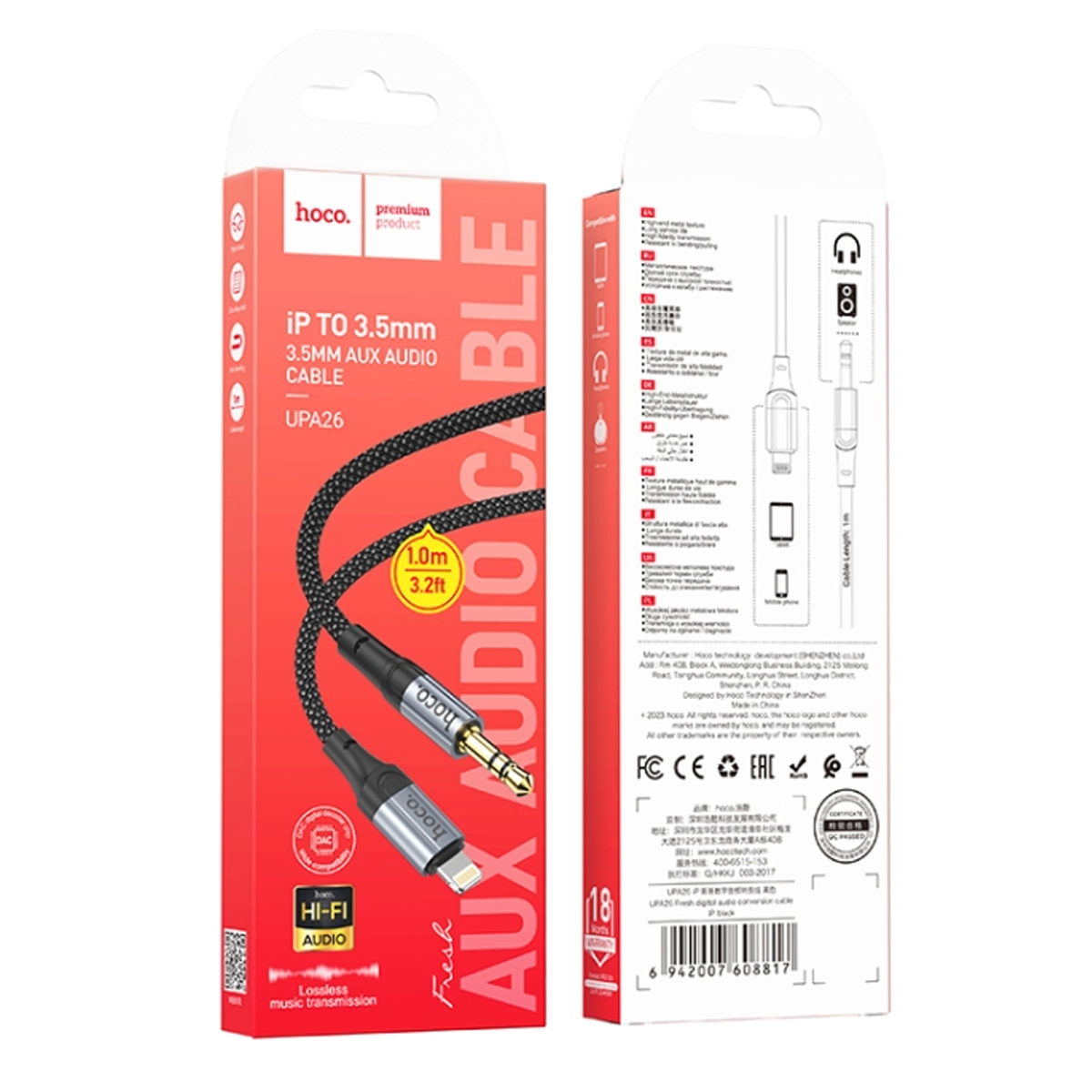 Cable auxiliar para iPhone Hoco UPA