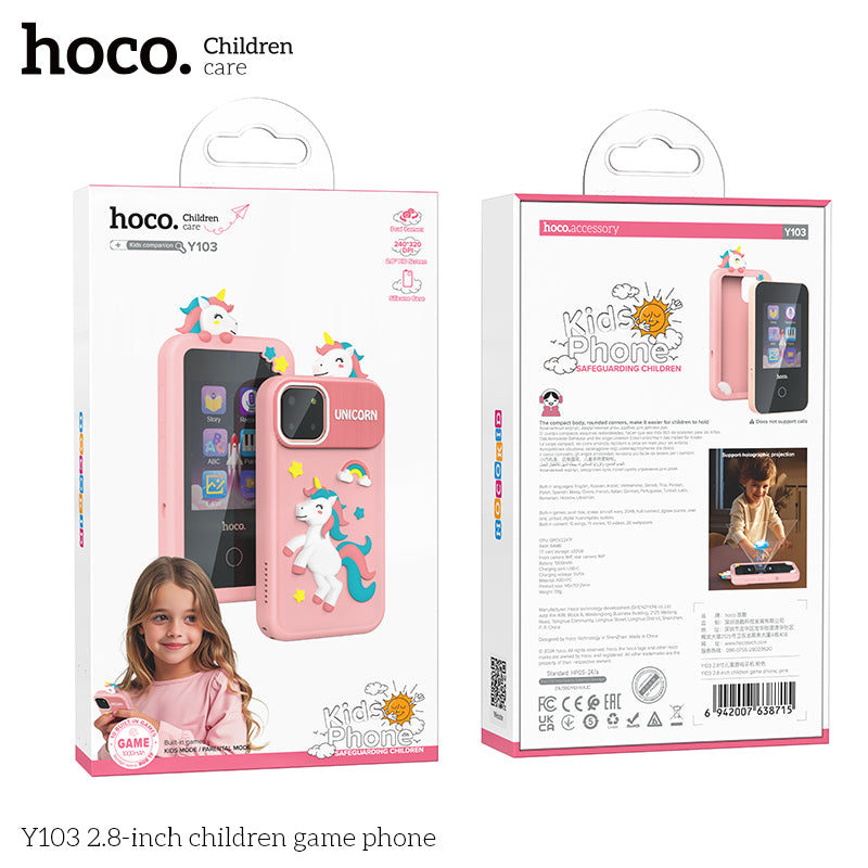 Telefono Celular Gamer Para Niños Hoco Y103 Rosado