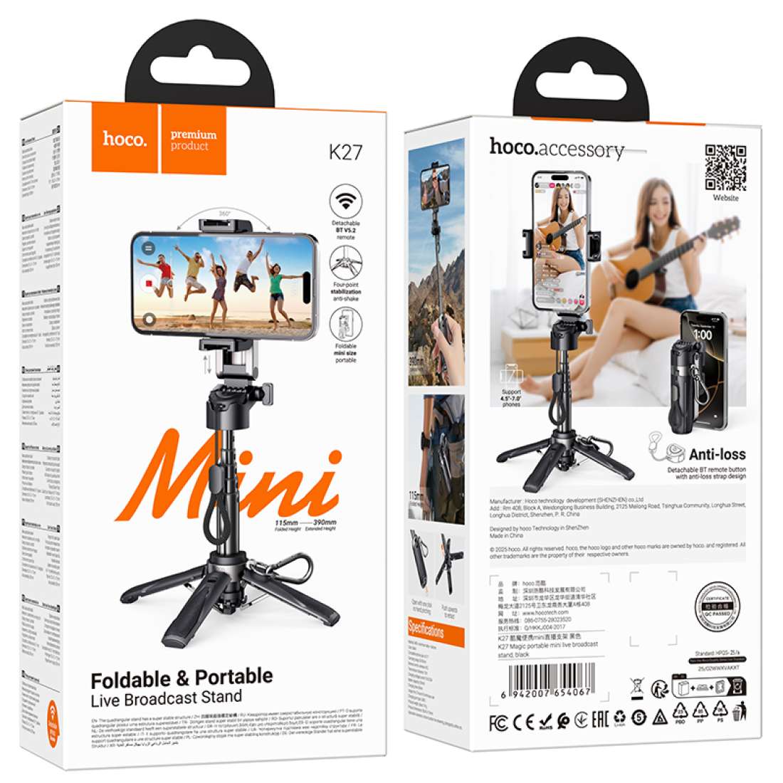 Baston Selfie Tripode Bluetooth Mini Hoco K27