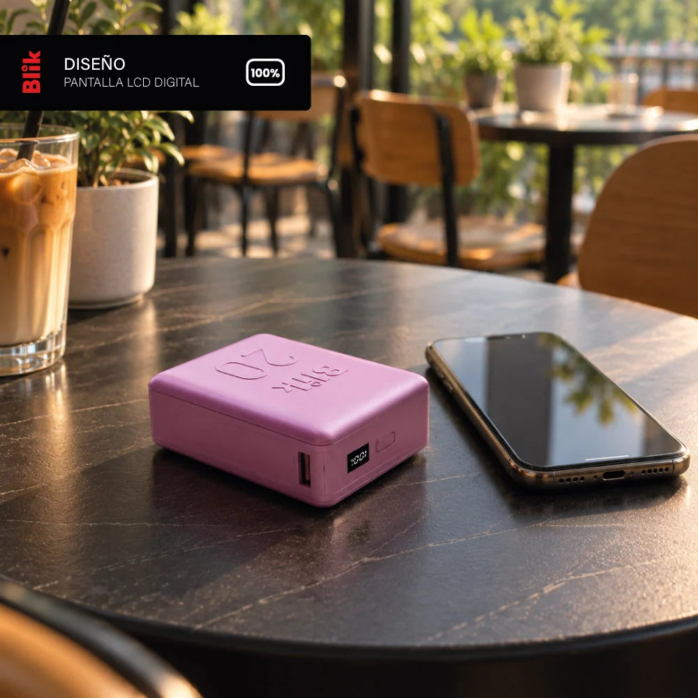Batería Externa PowerBank Blik Power20 20000mAh 22.5W Rosado