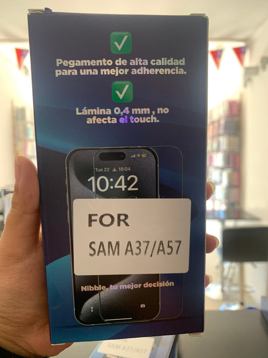 lamina de vidrio Samsung A37, A55, A57