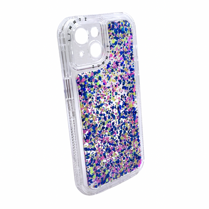 Carcasa Para iPhone 13 y iPhone 14 Transparente Con Glitter