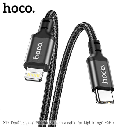 Cable Hoco X14 tipo C a Lightning 2m