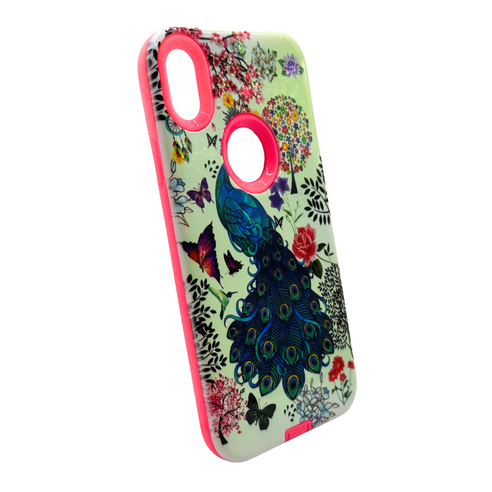 Carcasa para iPhone XR con diseño de pavo real