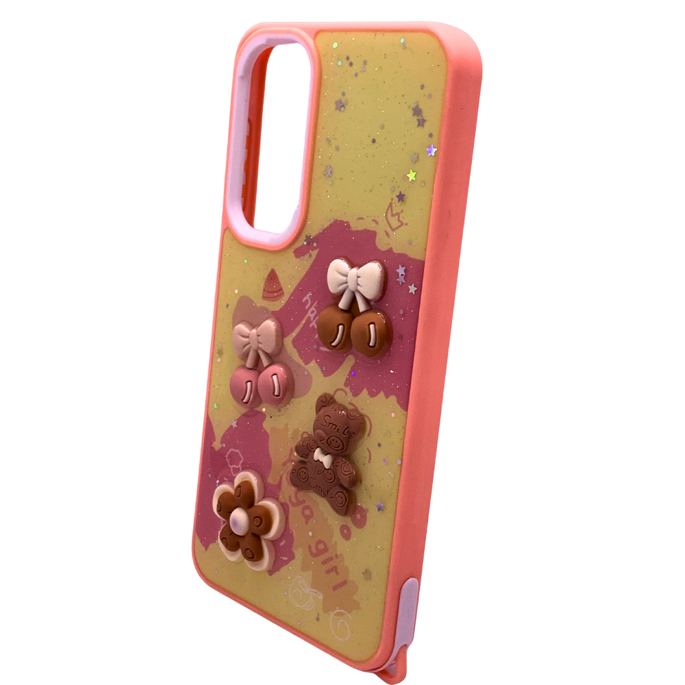 Funda Kawaii Samsung A35 - Carcasa 3D Cute con Brillo y Charms