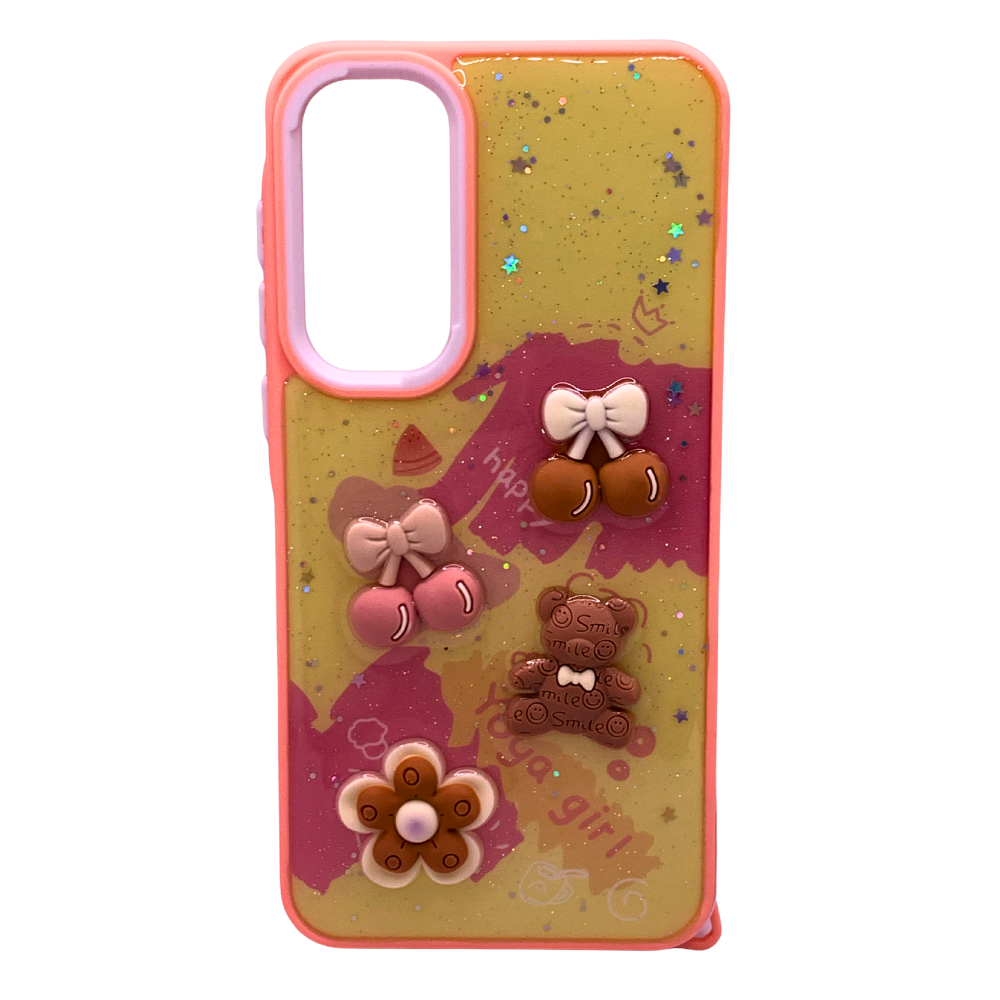 Funda Kawaii Samsung A35 - Carcasa 3D Cute con Brillo y Charms