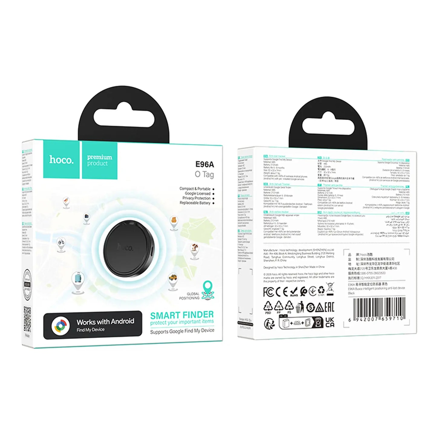 AirTag Android Hoco E96A negro