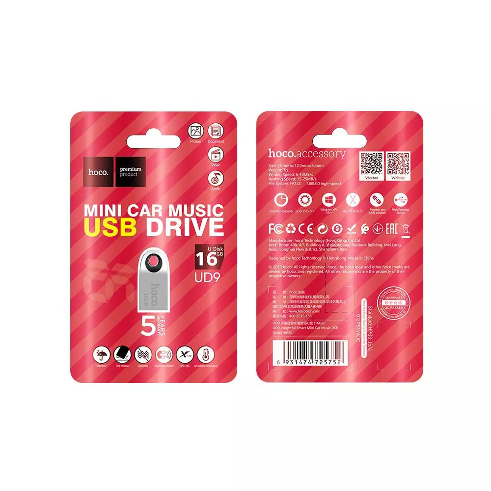 Pendrive Unidad Flash Usb 2.0 Hoco Ud9 16Gb