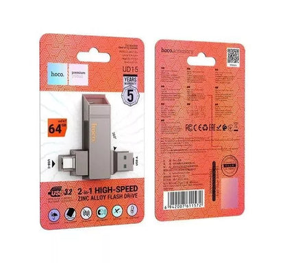 Pendrive Usb 64gb Hoco Ud15 Flash Drive 3.2 Usb A C