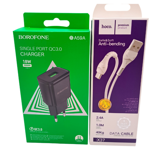Cargador micro USB 18w Q.C 3.0 borofone BA59A - Hoco X37