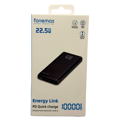 Bateria portátil de 10000mAh Fonemax Carga rápida 22.5W PD