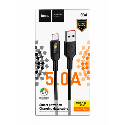 Cable tipo C a tipo C 60W HOCO SEA1 negro
