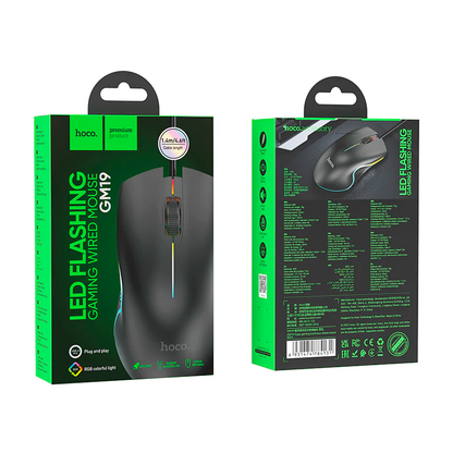 Mouse Gamer Hoco Gm19 1000 Dpi Negro