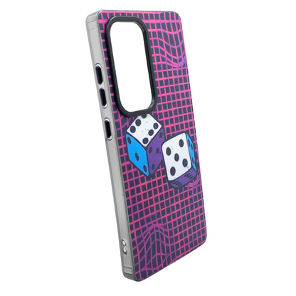 Carcasa para S25 Ultra con Diseño de Dados y Estilo "Vaporwave"