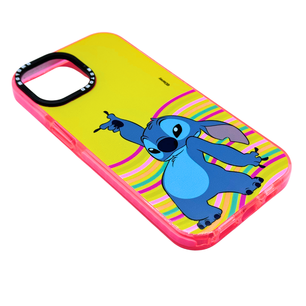Carcasa Stitch Antigolpes para iPhone 15-14-13, Diseño Disney