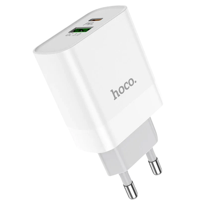 Cargador Rápido Dual HOCO C80A | 20W PD + QC 3.0
