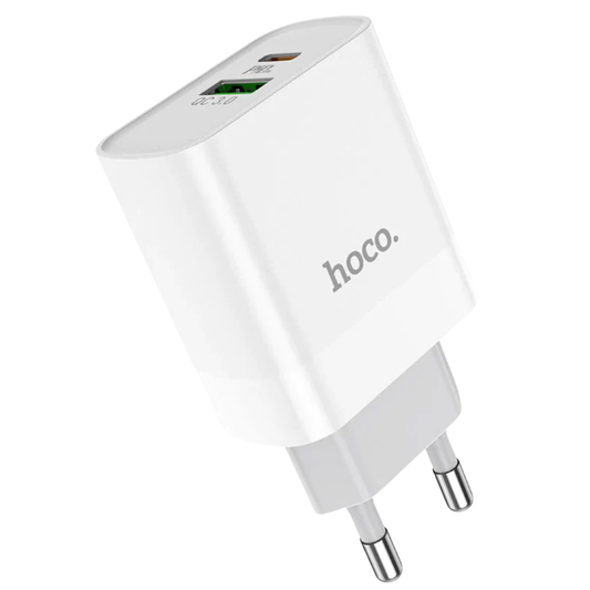 Cargador Rápido Dual HOCO C80A | 20W PD + QC 3.0