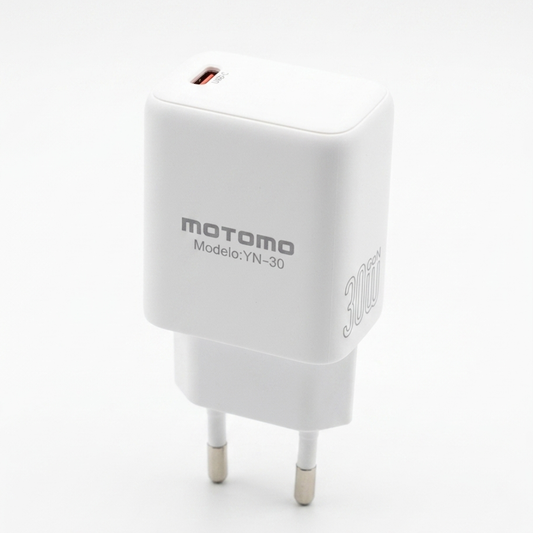 Cargador rápido MOTOMO MO-YN-30 GaN 30W USB-C (Certificación SEC)
