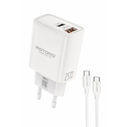 Cargador Rápido Tipo C GaN Motomo PD-L25 25W, Certificación SEC