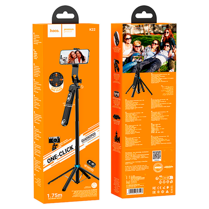 Baston Selfie Tripode Bluetooth Hoco K22 Negro