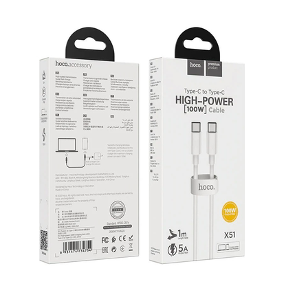 Cable Hoco X51 Tipo C a C 100w 1 metros