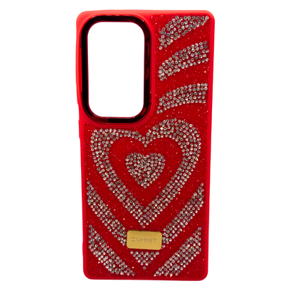 Carcasa para S25 Ultra con Corazón y ''Diamantes''