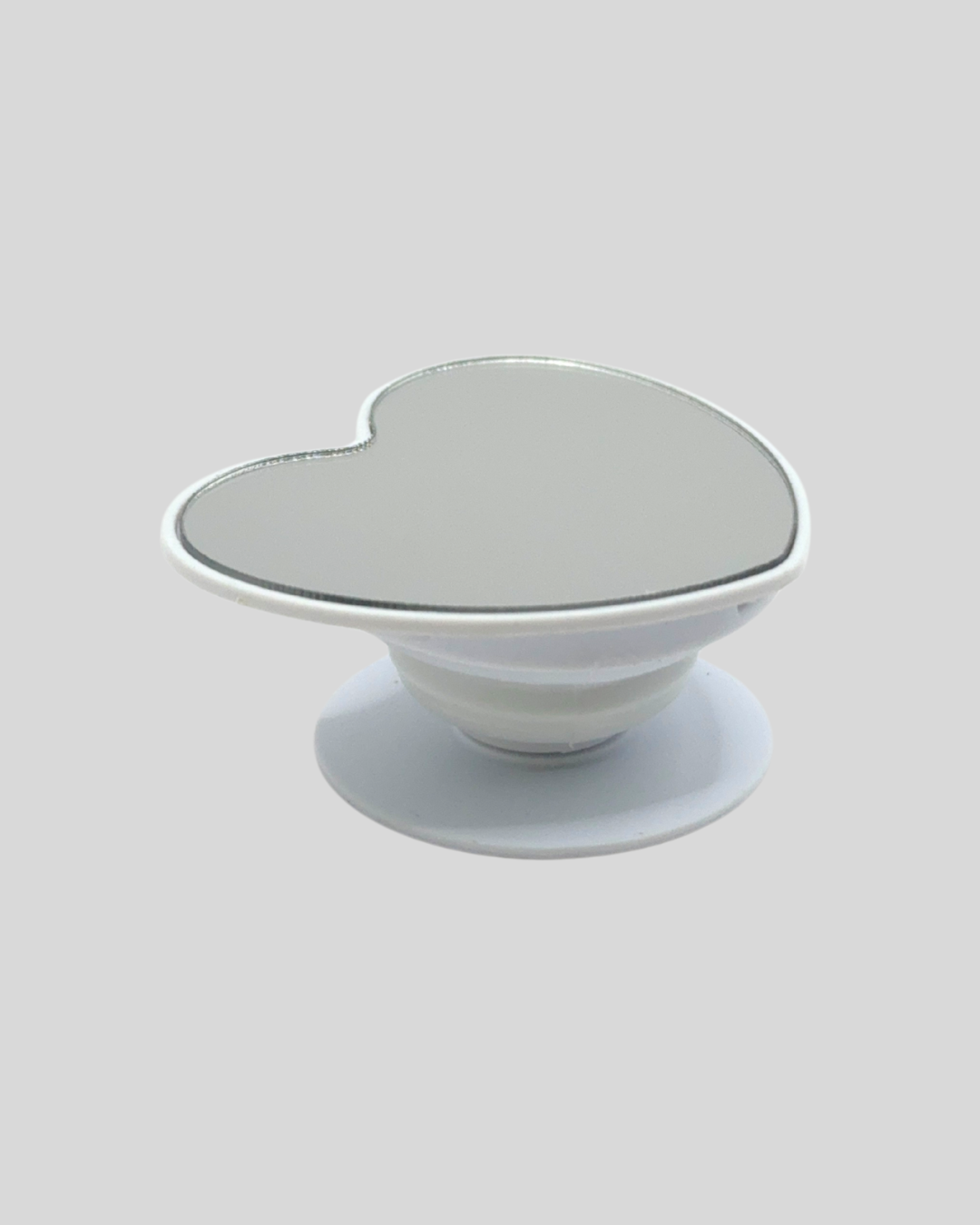 Pop Socket Corazón Espejo Plateado
