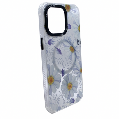 Carcasa Para iPhone 15 Pro Max Estilo Floral Con Brillos
