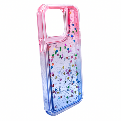 Carcasa Para iPhone 14 Pro Max Estilo Corazones Flotantes Reforzada