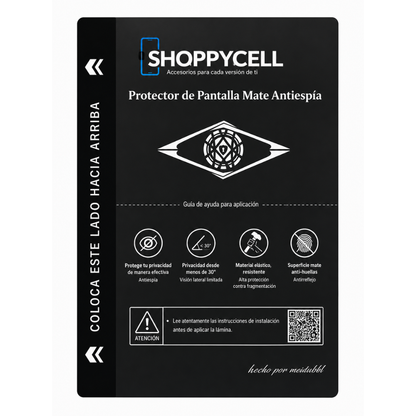 Protector de Pantalla Mate Antiespía, Lámina de Hidrogel Premium